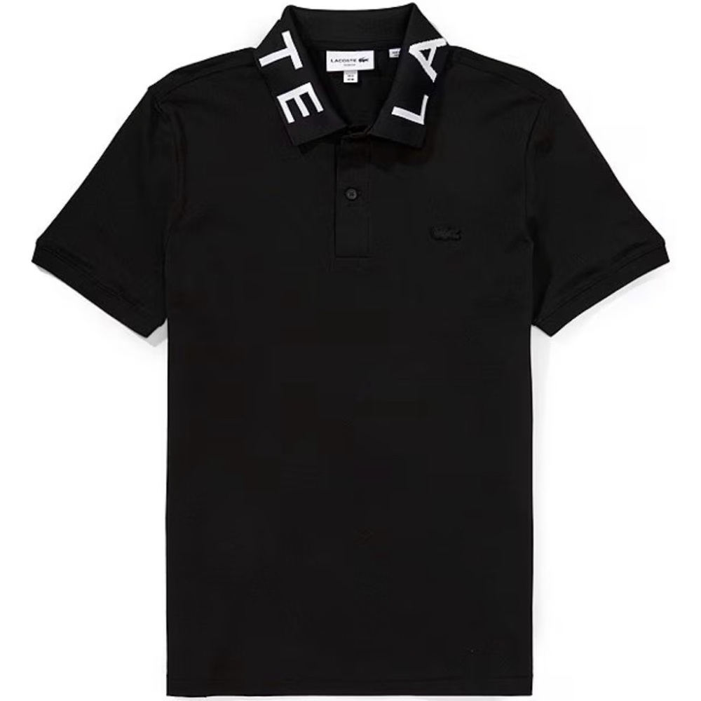 Lacoste Black Polo with Bold Collar